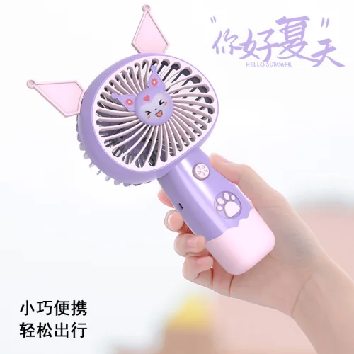 Quạt Mini Tai Thỏ Cầm Tay Có Đế