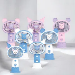 Quạt Mini Tai Thỏ Cầm Tay Có Đế
