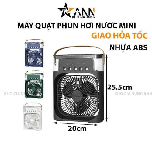 Nguồn hàng sỉ quạt Phun Hơi Nước Có Đèn Hình Vuông Quạt Để Bàn Mini 600ml 20x25.5x8.5cm
