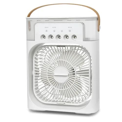 Nguồn hàng sỉ quạt Phun Hơi Nước Có Đèn Hình Vuông Quạt Để Bàn Mini 600ml 20x25.5x8.5cm