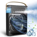 Nguồn hàng sỉ quạt Phun Hơi Nước Có Đèn Hình Vuông Quạt Để Bàn Mini 600ml 20x25.5x8.5cm
