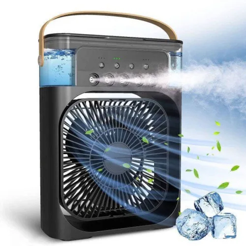 Nguồn hàng sỉ quạt Phun Hơi Nước Có Đèn Hình Vuông Quạt Để Bàn Mini 600ml 20x25.5x8.5cm