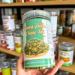 Rong biển cháy tỏi đóng hộp Pet, khối lượng 150g