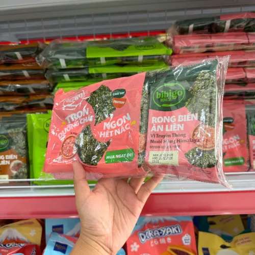 Rong biển ăn liền Bibigo lốc 3 gói, 4 vị: Truyền Thống, Dầu Mè, Muối Hồng, BBQ
