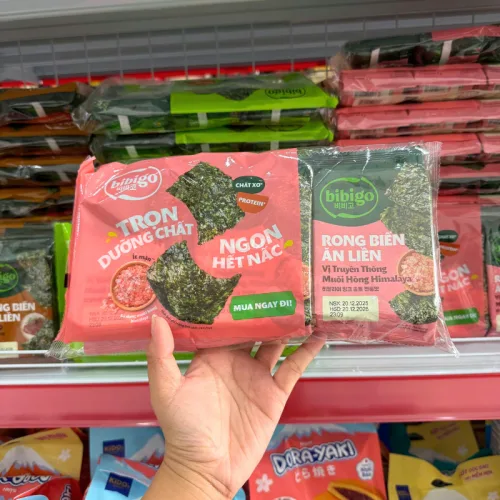 Rong biển ăn liền Bibigo lốc 3 gói, 4 vị: Truyền Thống, Dầu Mè, Muối Hồng, BBQ