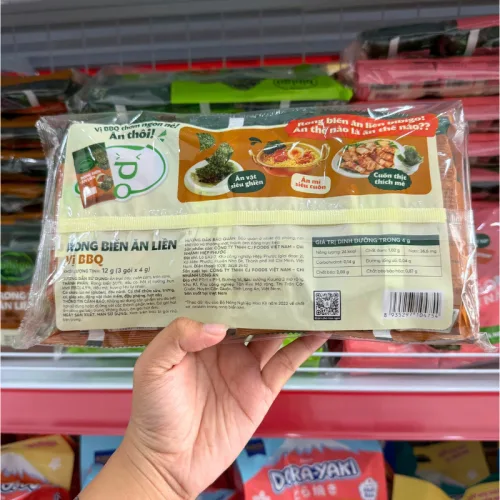 Rong biển ăn liền Bibigo lốc 3 gói, 4 vị: Truyền Thống, Dầu Mè, Muối Hồng, BBQ