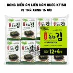 Rong biển KFish Hàn Quốc ăn liền vị trà xanh, quy cách 16 gói