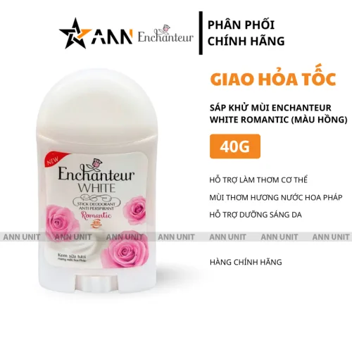 Sáp khử mùi hương nước hoa Pháp Enchanteur White Romantic 40g