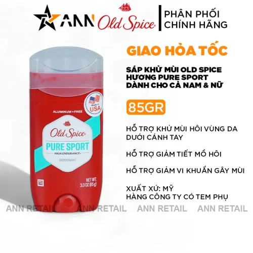 Nơi lấy sỉ sáp Khử Mùi Old Spice Hương Pure Sport Màu Đỏ 85g - Dành Cho Cả Nam&Nữ Lăn Nách