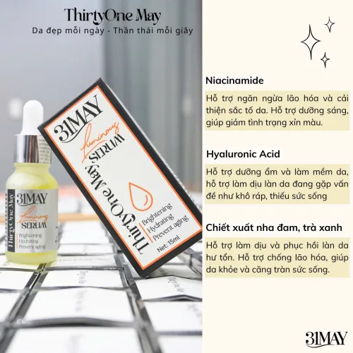 Chỗ sỉ serum Dưỡng Sáng Da Đều Màu 31May Luminous 15ml - Tinh Chất Dưỡng Thirty One May