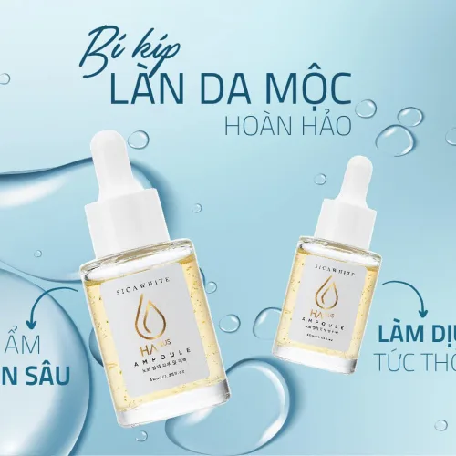 Tinh chất Sica White HA Plus Ampoule 40ml dưỡng ẩm, làm dịu