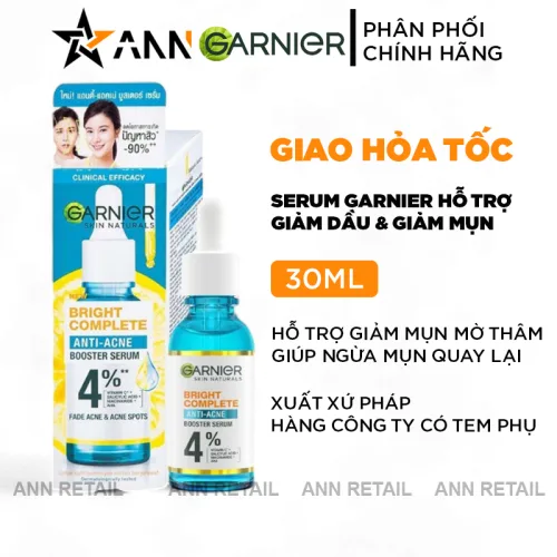 Nơi lấy sỉ serum Garnier Giảm Mụn Sáng Da Skin Naturals Bright Complete Anti-Acne Booster Serum 30ml
