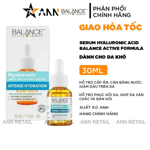 Shop sỉ serum Hyaluronic Acid Balance Active Formula 30ml Dành Cho Da Khô