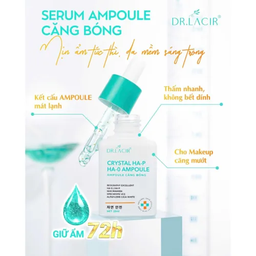 Serum tinh thể vàng Dr.Lacir Crystal Serum, dung tích 25ml