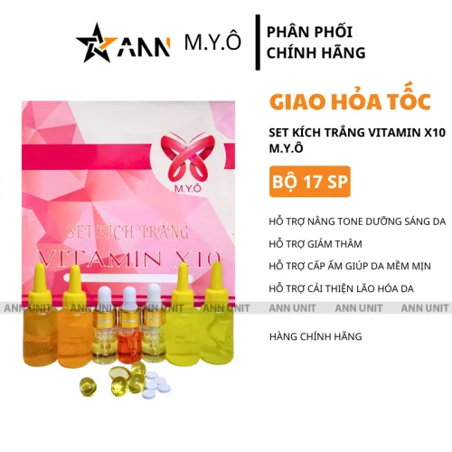 Bộ kích trắng da Myo Vitamin x10 gồm 17 sản phẩm