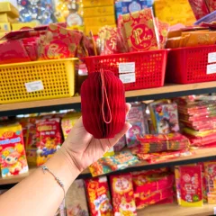 Bộ 10 lồng đèn giấy nhung trang trí Tết