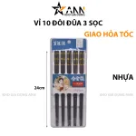Bộ 10 đôi đũa 3 sọc chống trơn trượt dài 24cm