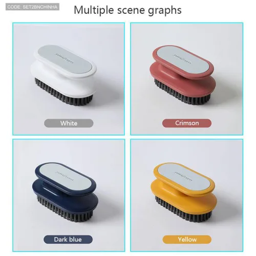 Bộ 2 bàn chải nhựa chà đồ, chà sàn có tay cầm 12 cm