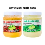 Bộ đôi muối chấm Thần Thánh Đỏ và Ớt Xiêm Xanh 500g