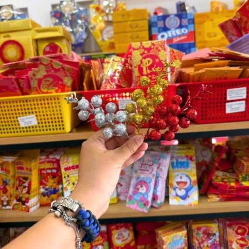 Bộ kim tuyến trang trí Tết gồm 2 nhánh kích thước nhỏ