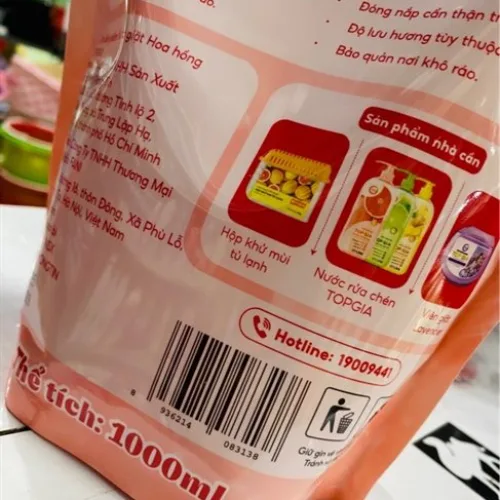 Nước giặt TOPGIA hương Hoa Hồng, 2 túi 2000ml (tổng 4000ml)