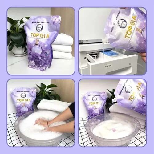 Chỗ sỉ set 2 túi nước giặt topgia hương Lavender 2000ml( 2 túi tổng 4000ml)
