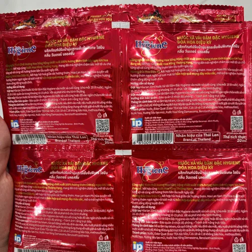 Shop sỉ set 24 Gói Nước Xả Vải Hygiene Đậm Đặc Expert Care Hương Hoa Trái Cây 20ml/Gói - Màu Đỏ