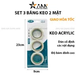 Nguồn hàng sỉ set 3 Cuộn Băng Keo 2 Mặt - Cuộn Keo 23X9 Cm