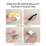 Shop sỉ set 3 Miếng Cọ Rửa Chén Bát Đĩa Đũa Cọ Xoong Nồi Tạo Bọt Đa Năng 12.5x2.5cm