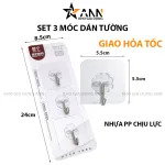 Bộ 3 Móc Dán Tường Chịu Lực Kích Thước 5.5 x 5.5 cm