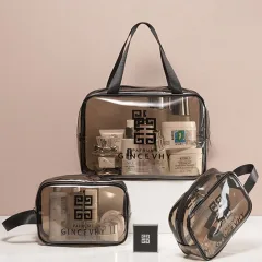 Set 3 túi nhựa trong suốt đựng mỹ phẩm và đồ dùng cá nhân