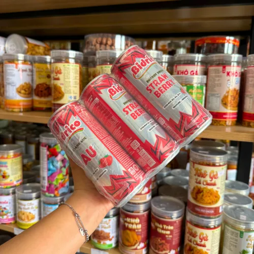 Nước tăng lực Bidrico vị dâu – bộ 6 lon, mỗi lon 325ml