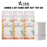Khăn giấy rút treo tường Top Gia 4 lớp đa năng, bộ 6 túi x 1280 tờ, 34x8x16cm