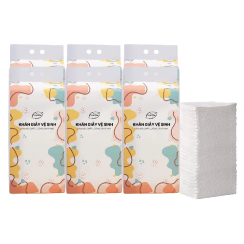 Khăn giấy rút treo tường Top Gia 4 lớp đa năng, bộ 6 túi x 1280 tờ, 34x8x16cm