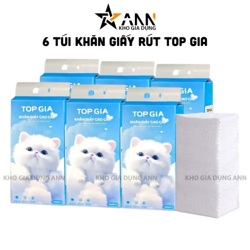 Nguồn hàng sỉ set 6 Túi Khăn Giấy Rút Treo Tường Màu Xanh Có 4 Lớp Top Gia