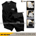 Chỗ sỉ set Bộ Nam Áo Ba Lỗ Phối Quần Short Thun In Logo Chữ Chicago