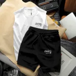 Chỗ sỉ set Bộ Nam Áo Ba Lỗ Phối Quần Short Thun In Logo Chữ Chicago