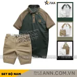 Nguồn hàng sỉ set Bộ Nam Áo Polo Cổ Bẻ Phối Màu Quần Short Kaki Rurumen Cao Cấp