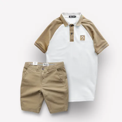 Nguồn hàng sỉ set Bộ Nam Áo Polo Cổ Bẻ Phối Màu Quần Short Kaki Rurumen Cao Cấp