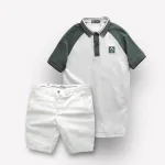 Nguồn hàng sỉ set Bộ Nam Áo Polo Cổ Bẻ Phối Màu Quần Short Kaki Rurumen Cao Cấp