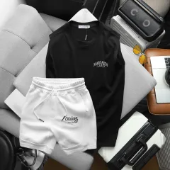 Shop sỉ set Bộ Nam Áo Thun 3 Lỗ In Chữ Margarita Cocktail Club + Quần Short Thun Chicago Cao Cấp