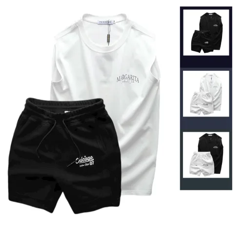 Shop sỉ set Bộ Nam Áo Thun 3 Lỗ In Chữ Margarita Cocktail Club + Quần Short Thun Chicago Cao Cấp