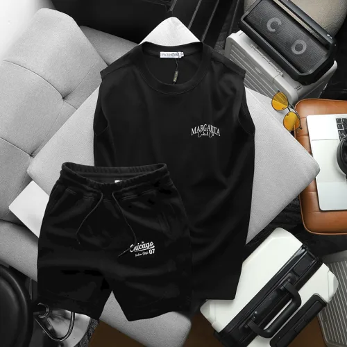 Shop sỉ set Bộ Nam Áo Thun 3 Lỗ In Chữ Margarita Cocktail Club + Quần Short Thun Chicago Cao Cấp