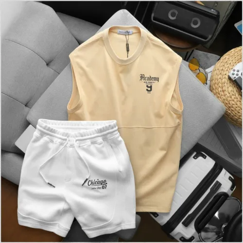 Chỗ sỉ set Bộ Nam Áo Thun Ba Lỗ & Quần Short Chicago In Chữ Phong Cách Trẻ Trung Năng Động Big Size
