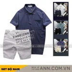 Bộ nam cao cấp: áo thun cổ bẻ túi trước ngực và quần short kaki, có size 3XL