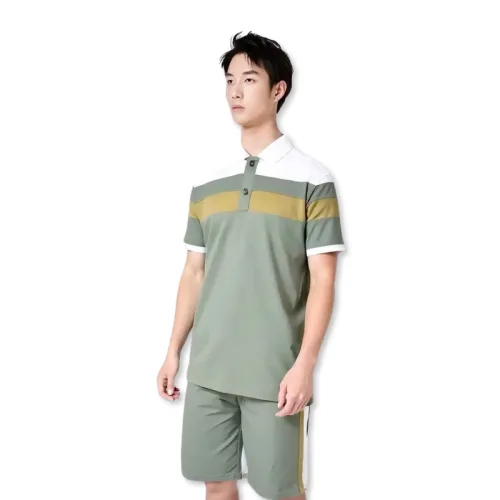 Shop sỉ set Bộ Nam Áo Thun Cổ Bẻ Phối Màu + Quần Short Thun Thể Thao Cao Cấp (Big Size)