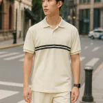 Nơi lấy sỉ set Bộ Nam Áo Thun Cổ Bẻ Phối Sọc Trước Ngực + Quần Short Thun (Big Size)