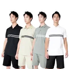 Nơi lấy sỉ set Bộ Nam Áo Thun Cổ Bẻ Phối Sọc Trước Ngực + Quần Short Thun (Big Size)