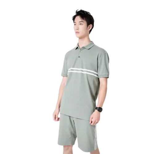 Nơi lấy sỉ set Bộ Nam Áo Thun Cổ Bẻ Phối Sọc Trước Ngực + Quần Short Thun (Big Size)