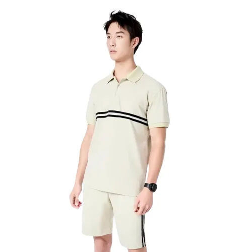 Nơi lấy sỉ set Bộ Nam Áo Thun Cổ Bẻ Phối Sọc Trước Ngực + Quần Short Thun (Big Size)